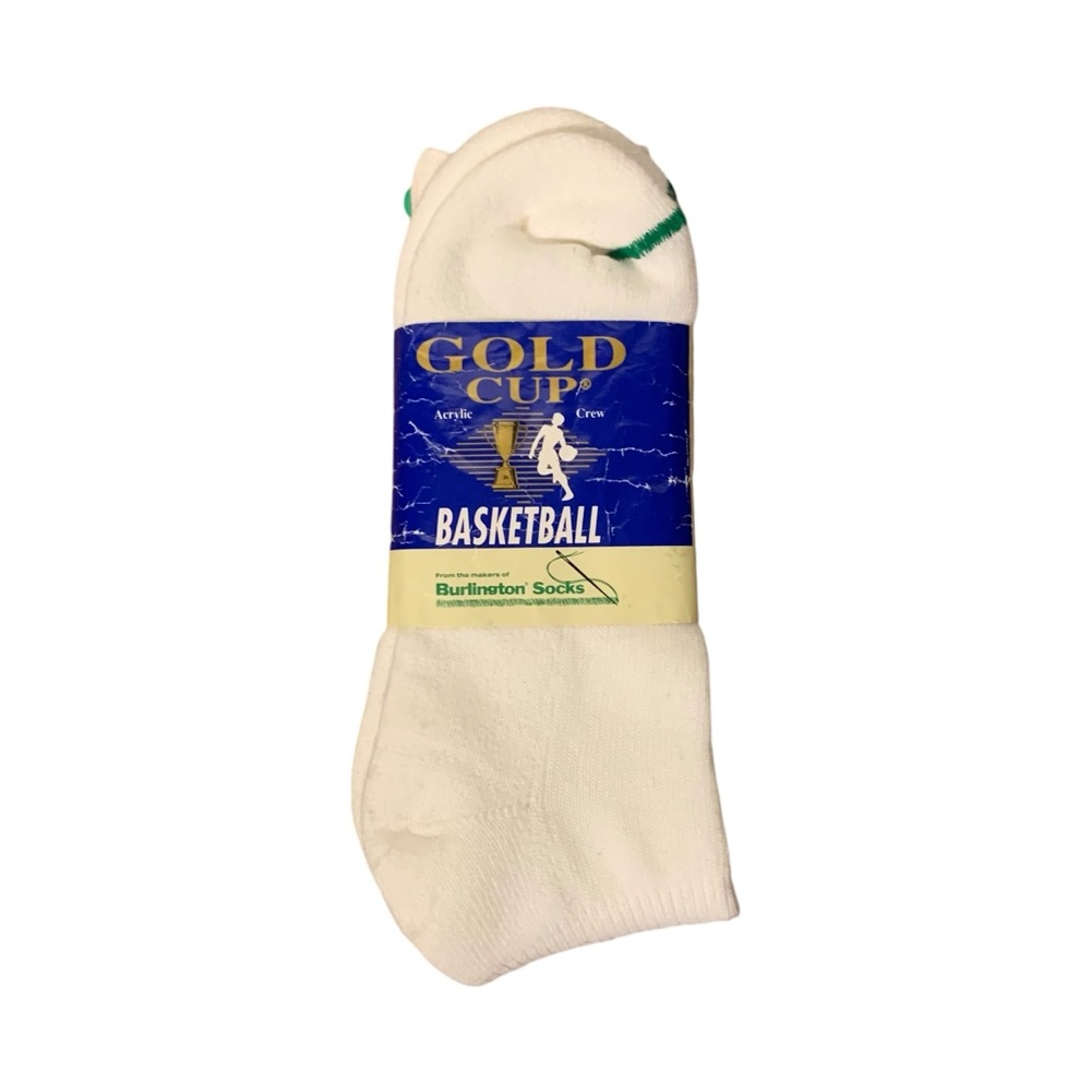 VINTAGE | Deadstock Gold Cup Basketball Crew Socks - Sz 6 - 12.5 - US Made